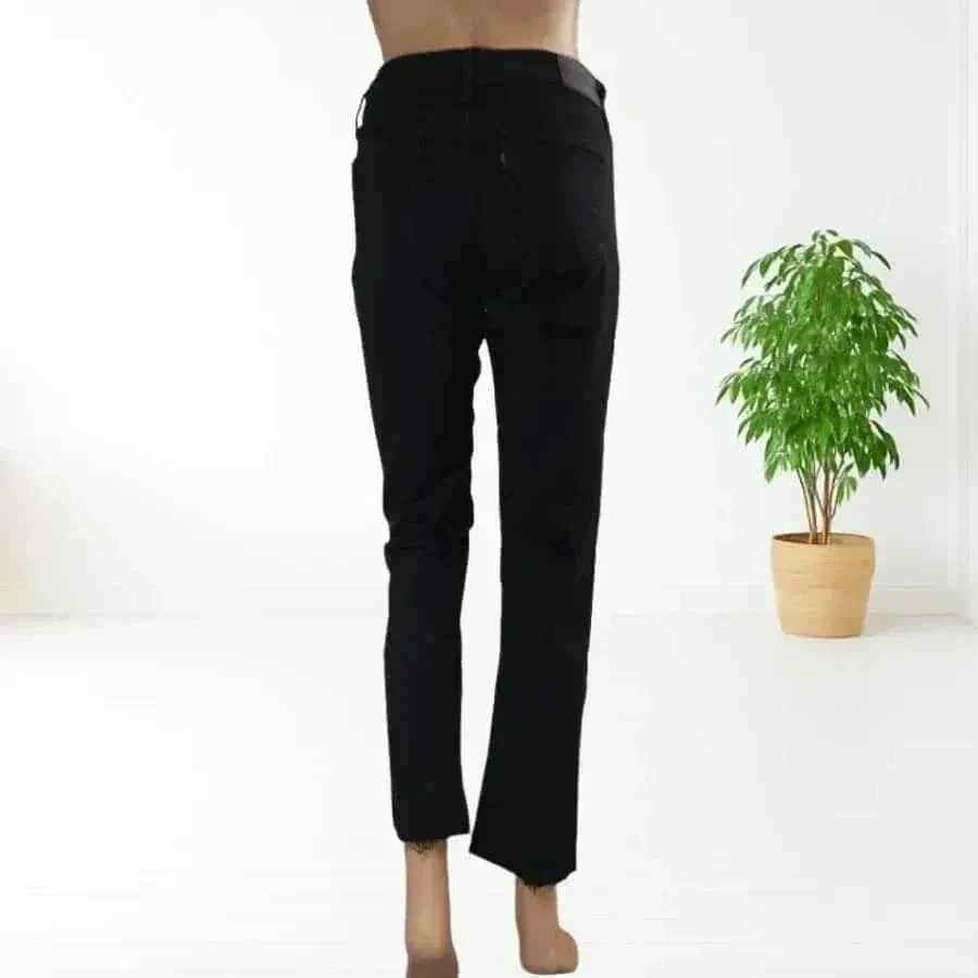 LEVI'S 712 -  original frayed slim fit jeans - low waist - stretch - deep black - very good condition - – photo 2